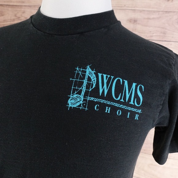 VINTAGE WCMS CHOIR MUSIC NOTE SINGLE STITCH 1995 90s T-SHIRT SIZE M MEDIUM - Picture 7 of 9